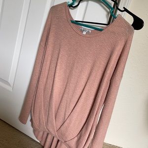 Soft Pink Front wrap lightweight sweater